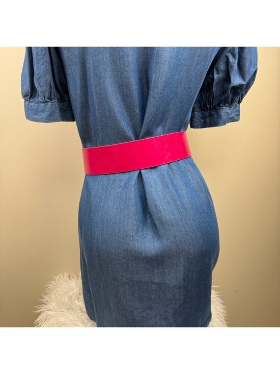 NEW Tara jarmon hot pink thick leather belt small main image 7